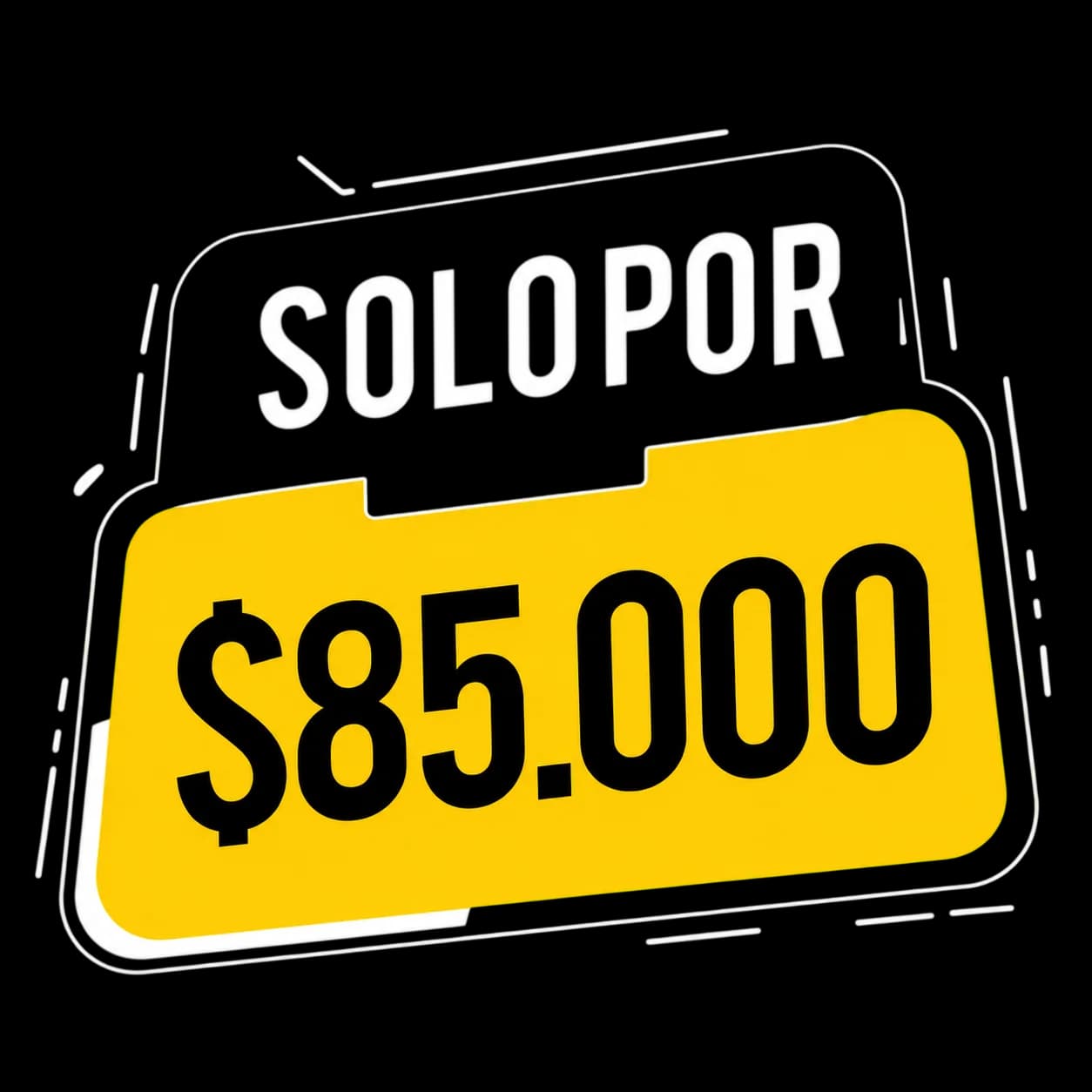 Solo por $85.000 COP